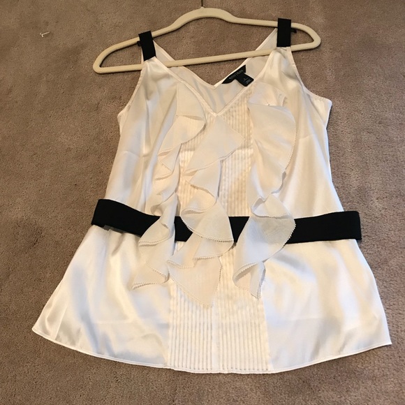 White House Black Market Tops - WHBM Cascading Ruffle Sleeveless Tank NWT